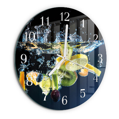 Ronde glazen klok Fruit