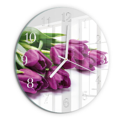 Ronde glazen klok Tulpen