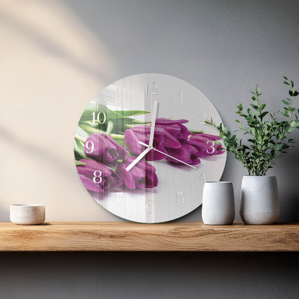 Ronde glazen klok Tulpen