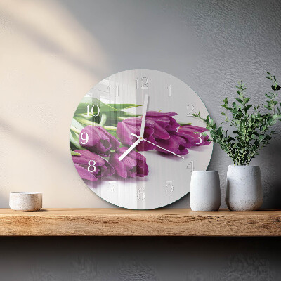 Ronde glazen klok Tulpen