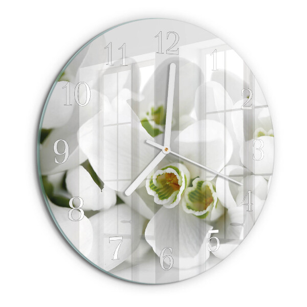 Ronde glazen klok Bloemen