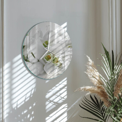 Ronde glazen klok Bloemen