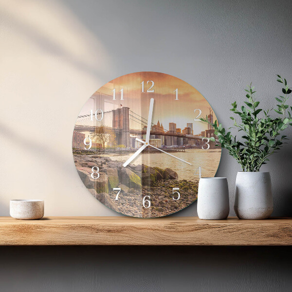 Ronde glazen klok Stad van Bruggen