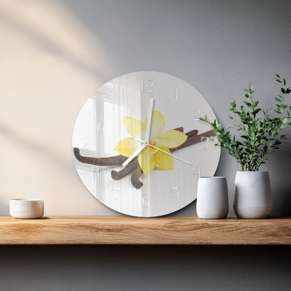 Ronde glazen klok Vanille-orchidee