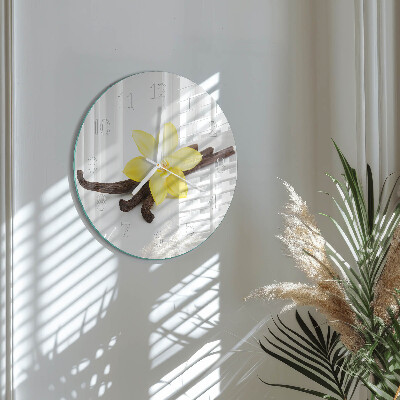 Ronde glazen klok Vanille-orchidee