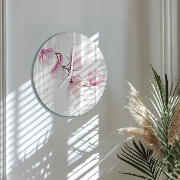 Ronde glazen klok Magnolia