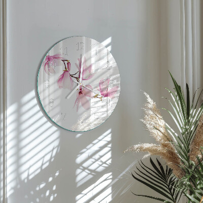 Ronde glazen klok Magnolia