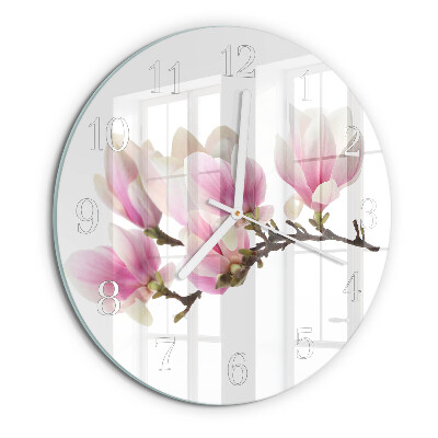 Ronde glazen klok Magnolia