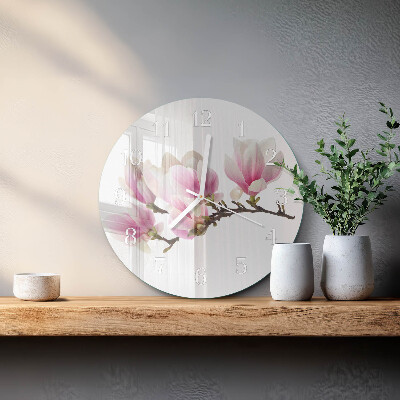Ronde glazen klok Magnolia