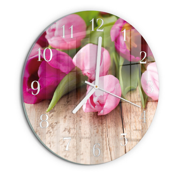Ronde glazen klok Tulpen