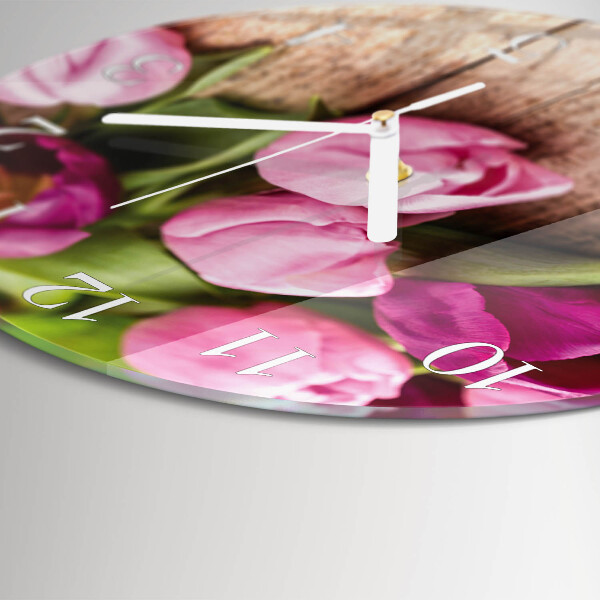 Ronde glazen klok Tulpen
