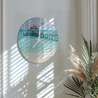 Ronde glazen klok Strand