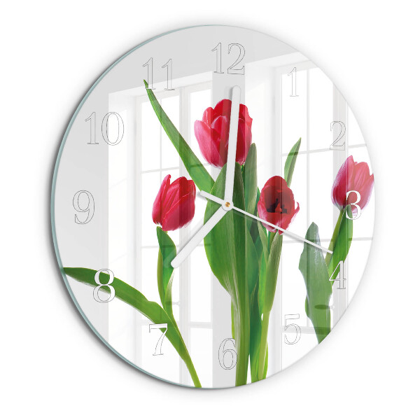 Ronde glazen klok Tulpen