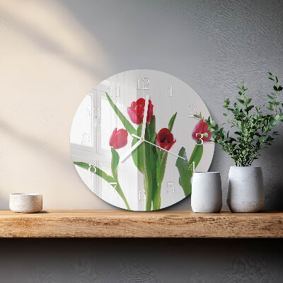 Ronde glazen klok Tulpen