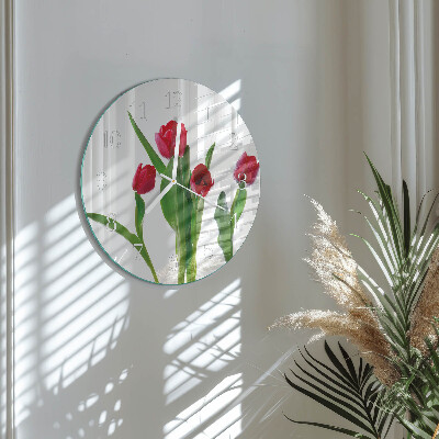 Ronde glazen klok Tulpen