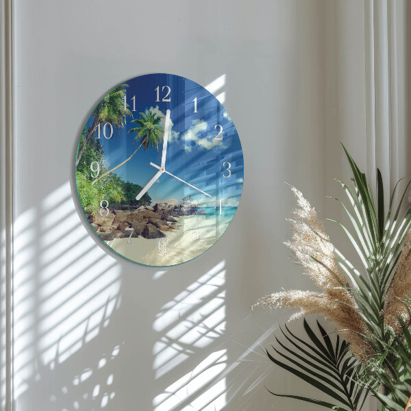 Ronde glazen klok Palm Beach