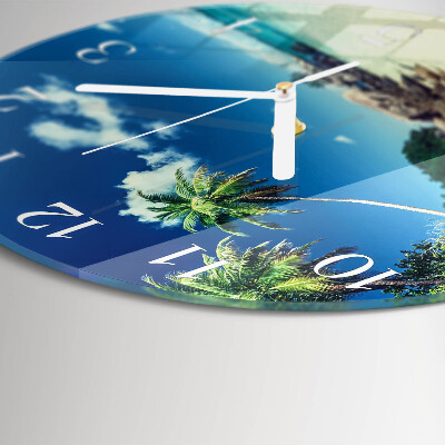 Ronde glazen klok Palm Beach