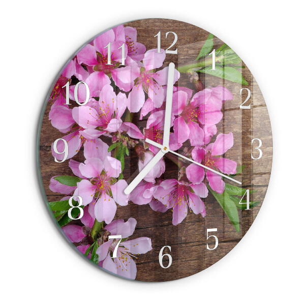 Ronde glazen klok Bloemen