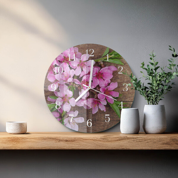 Ronde glazen klok Bloemen