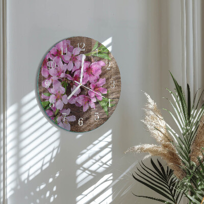 Ronde glazen klok Bloemen