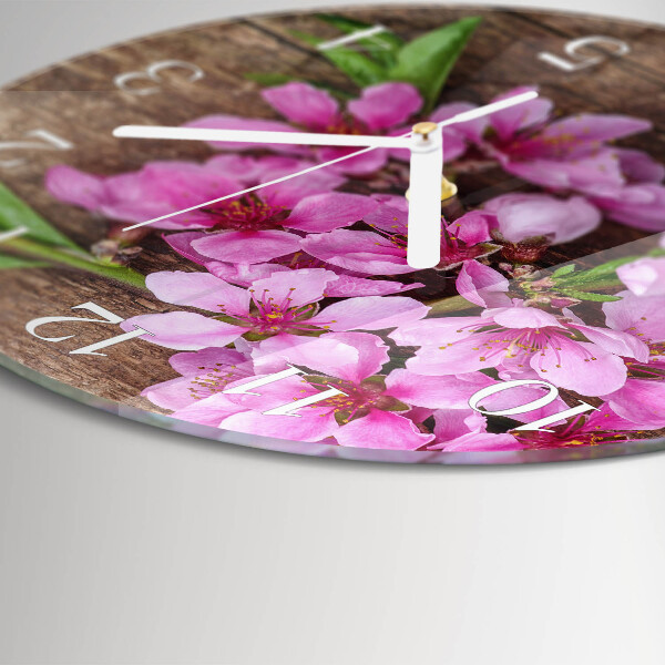 Ronde glazen klok Bloemen