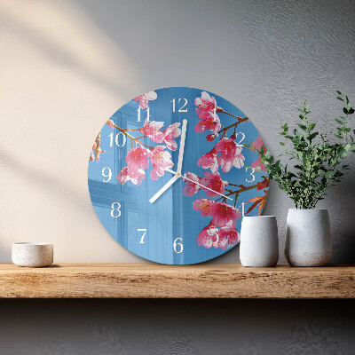 Ronde glazen klok Bloemen