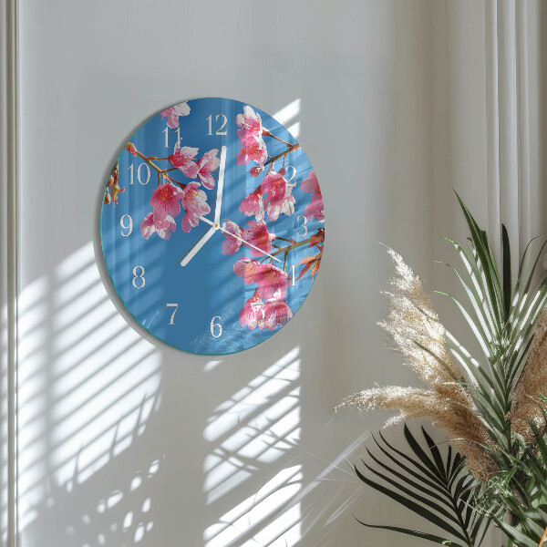 Ronde glazen klok Bloemen