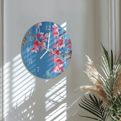 Ronde glazen klok Bloemen