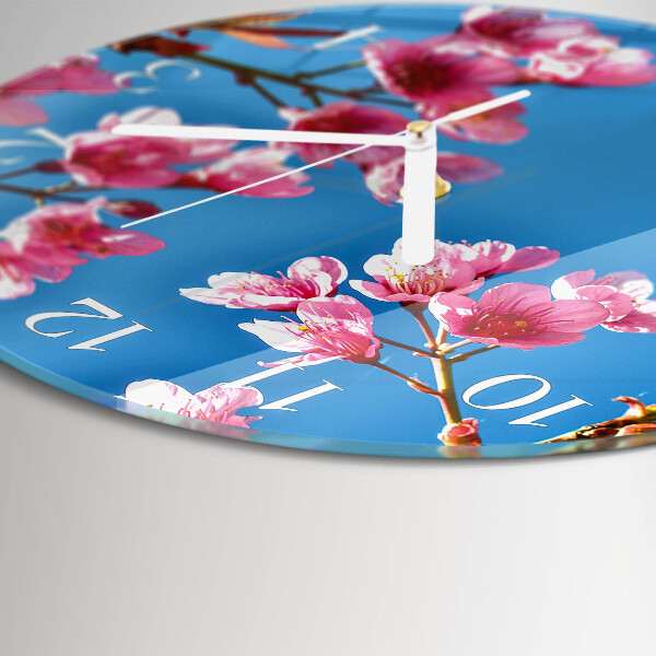 Ronde glazen klok Bloemen