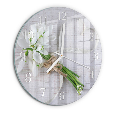 Ronde glazen klok Boeket bloemen