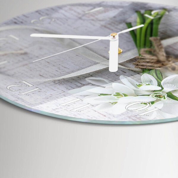 Ronde glazen klok Boeket bloemen