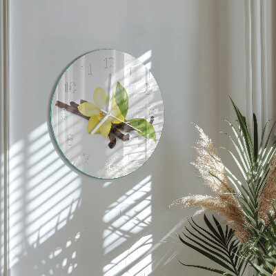 Ronde glazen klok Vanille-orchidee
