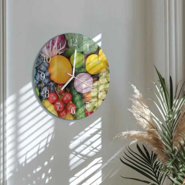 Ronde glazen klok Fruit en groenten