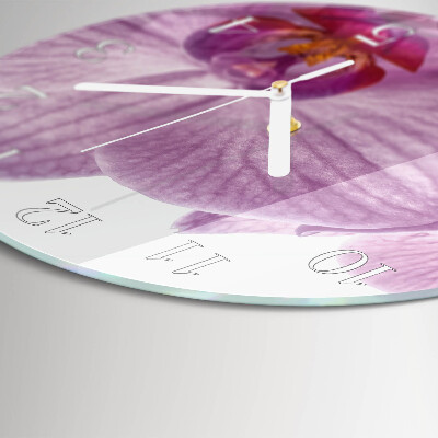 Ronde glazen klok Orchidee