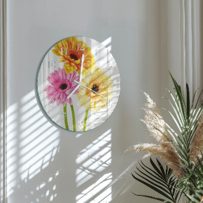 Ronde glazen klok Bloemen