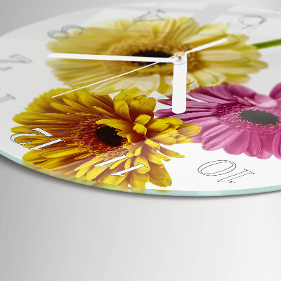 Ronde glazen klok Bloemen