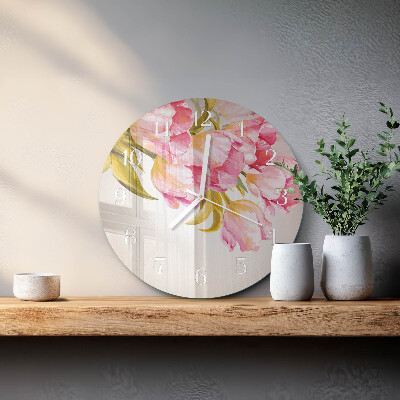 Ronde glazen klok aquarellen
