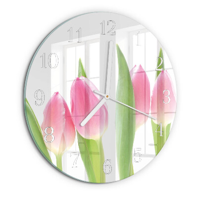 Ronde glazen klok Tulpen