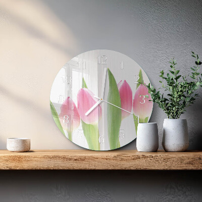Ronde glazen klok Tulpen
