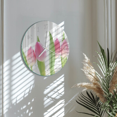Ronde glazen klok Tulpen