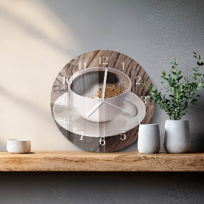 Ronde glazen klok Koffie