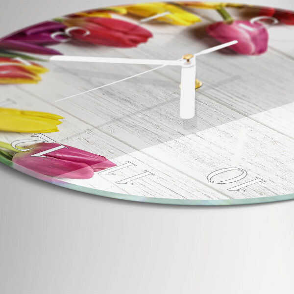 Ronde glazen klok Tulpen