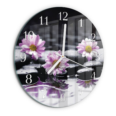 Ronde glazen klok Bloemen