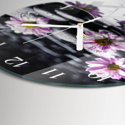 Ronde glazen klok Bloemen
