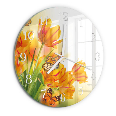 Ronde glazen klok Tulpen