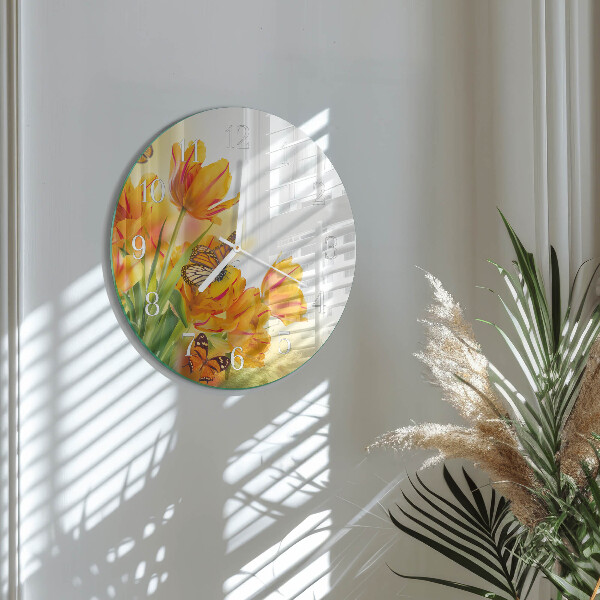 Ronde glazen klok Tulpen