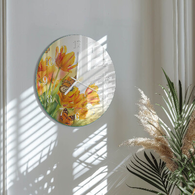 Ronde glazen klok Tulpen