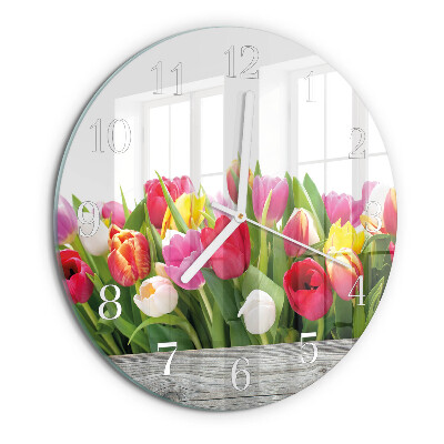 Ronde glazen klok Tulpen