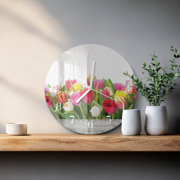 Ronde glazen klok Tulpen