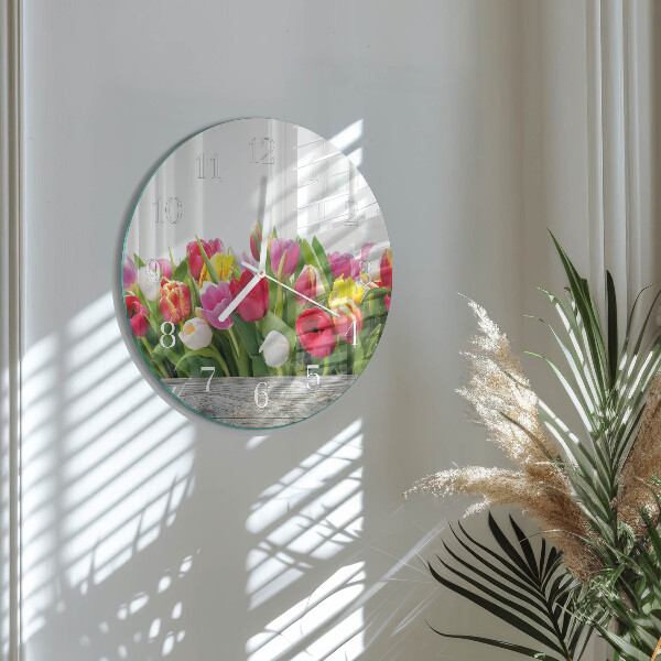 Ronde glazen klok Tulpen
